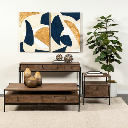 Glenn Coffee Table by Mercana in dark brown. Made from unique in a modern style.