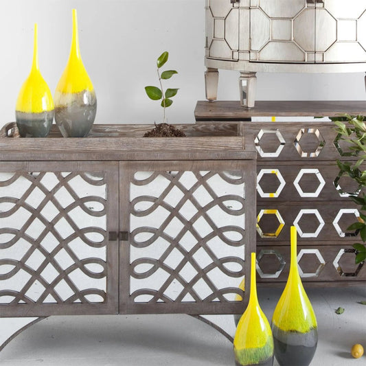Jasse Ombre Vase by Mercana in yellow. Made from unique in a modern style.