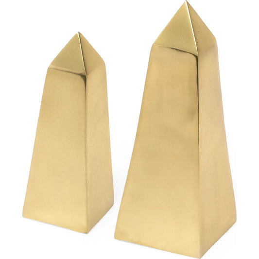 Giza Elongated Pyramids Set of Two by Mercana in gold. Made from unique in a modern style.
