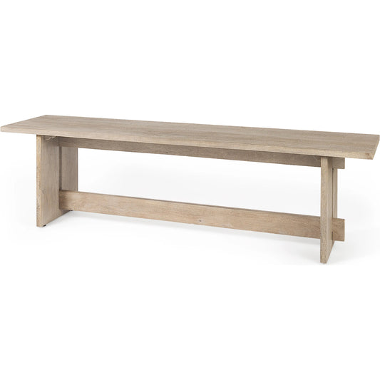 Aida Bench by Mercana in natural. Made from wood in a unique style.