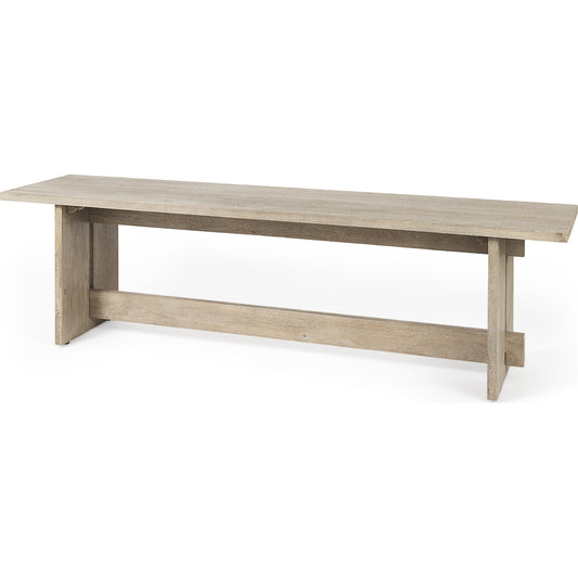 Aida Bench by Mercana in natural. Made from wood in a unique style.