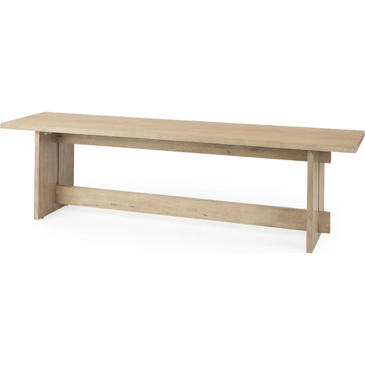 Aida Bench by Mercana in brown. Made from solid wood in a unique style.