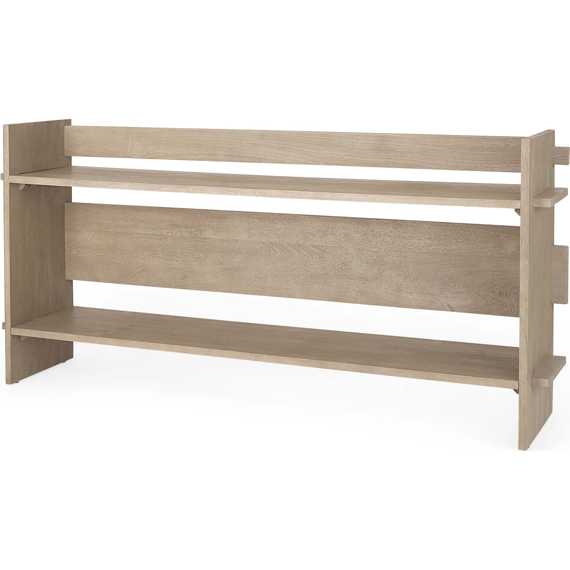 Aida Console Table by Mercana in gray. Made from solid wood in a transitional style.