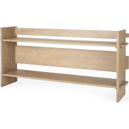 Aida Console Table by Mercana in gray. Made from solid wood in a transitional style.