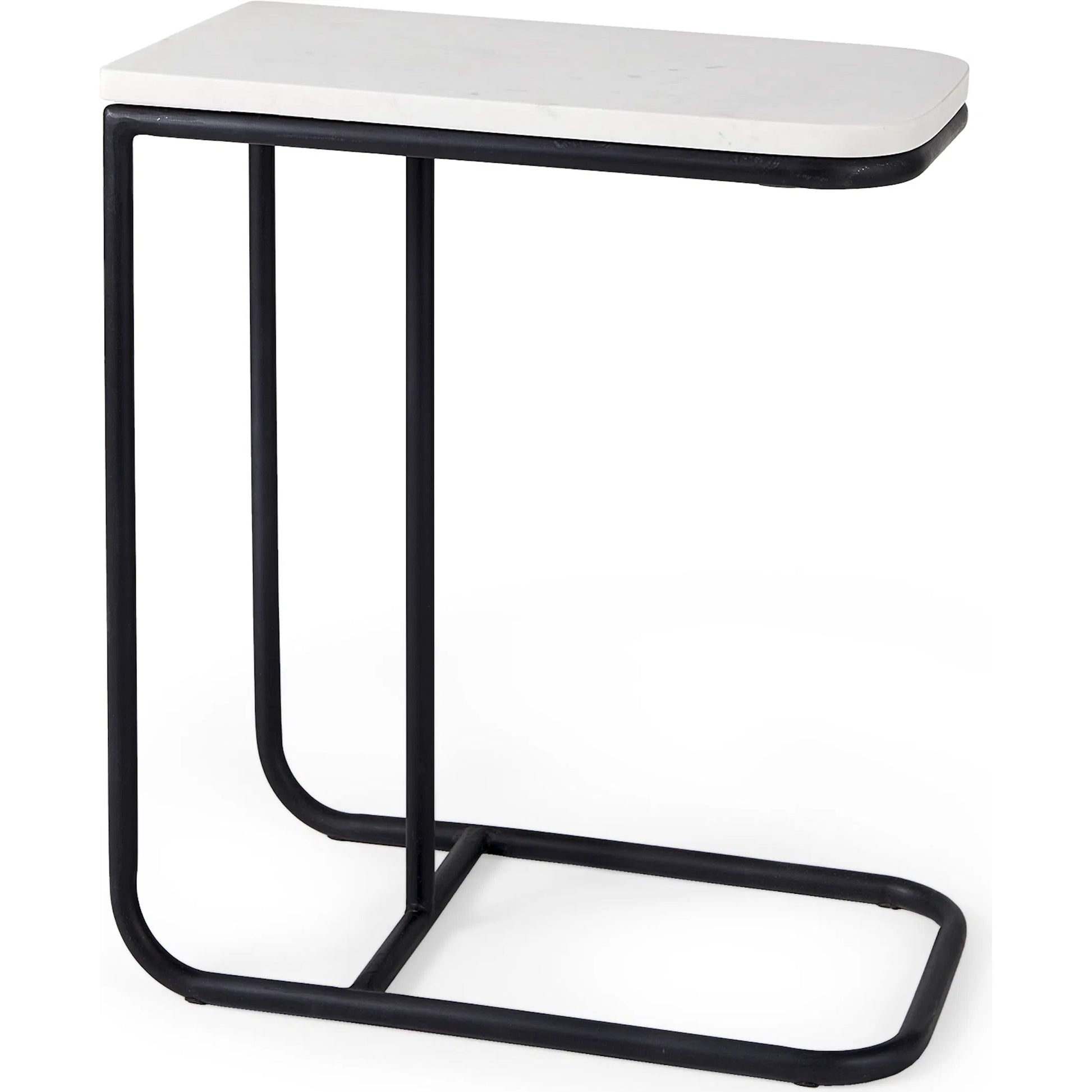 Kyra Side Table by Mercana in black. Made from metal in a unique style.