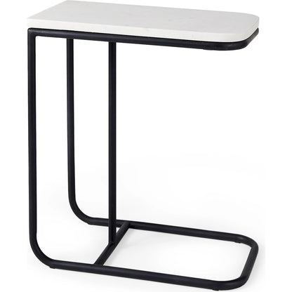 Kyra Side Table by Mercana in black. Made from metal in a unique style.