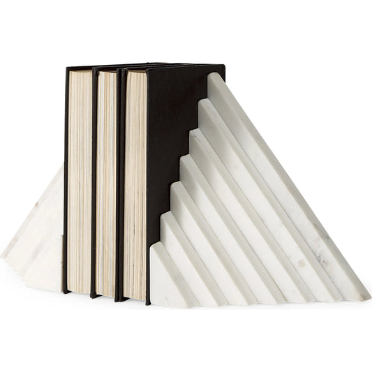 010 None | Unknown | Sophia Marble Bookends by Mercana in white. Made from unique in a unique style.