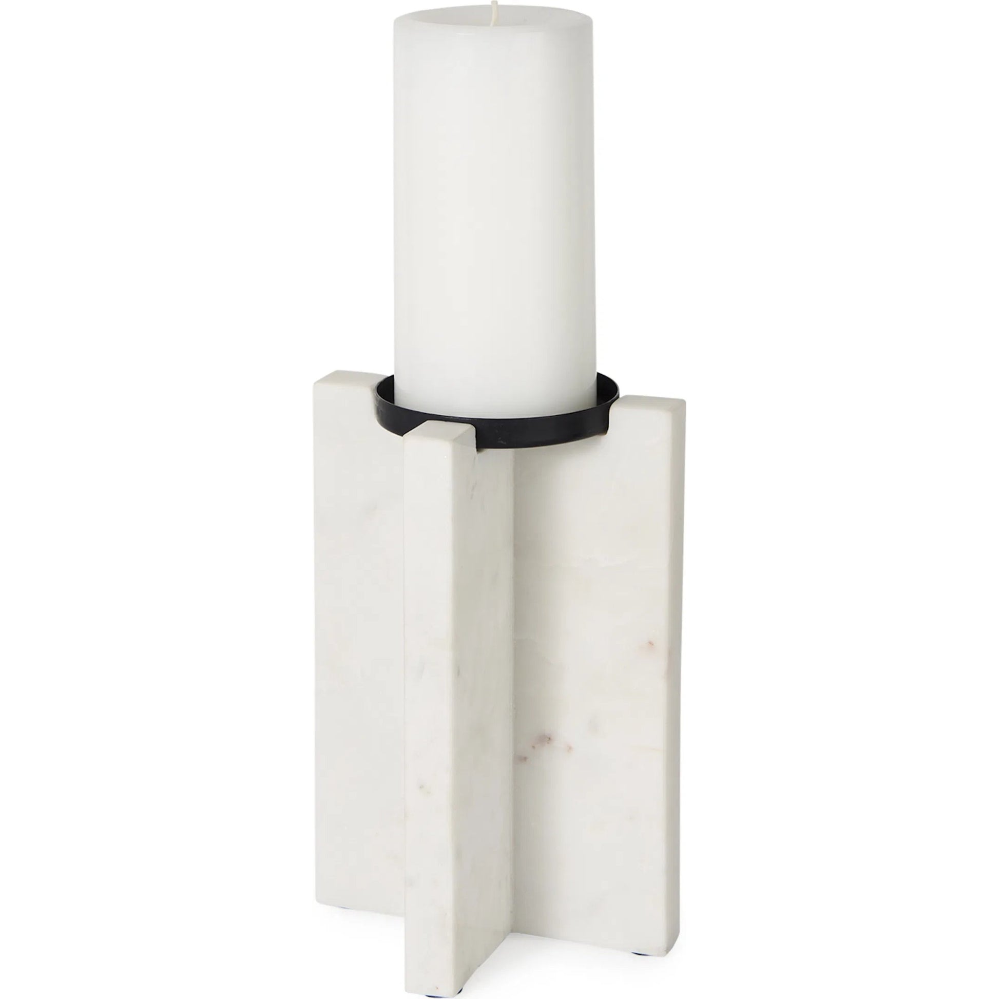 Sophia Candle Holder by Mercana in white. Made from marble in a unique style.