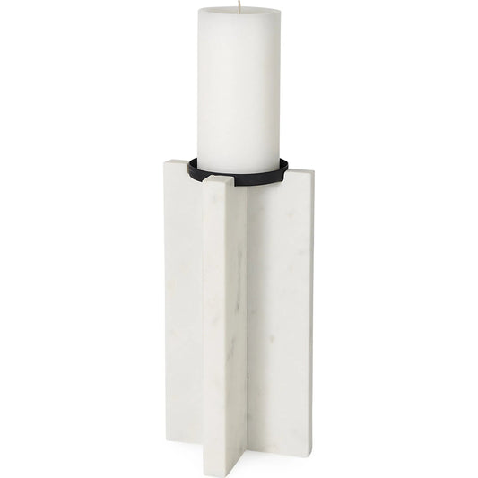Sophia Candle Holder by Mercana in white. Made from marble in a unique style.