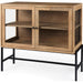 Arelius Accent Cabinet by Mercana. Made from glass, solid wood, steel in a modern style.