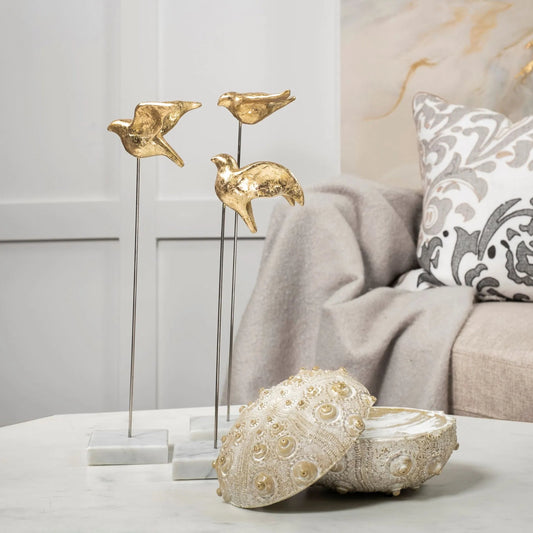 Aya Decorative Birds Set of Three by Mercana in natural. Made from unique in a modern style.