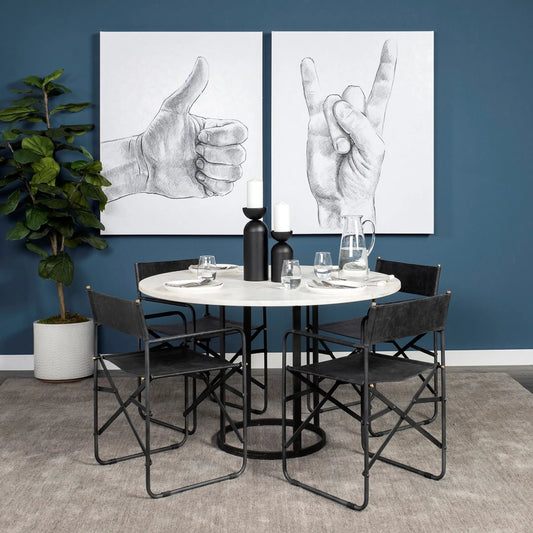 Tanner Round Dining Table by Mercana in natural. Made from unique in a modern style.