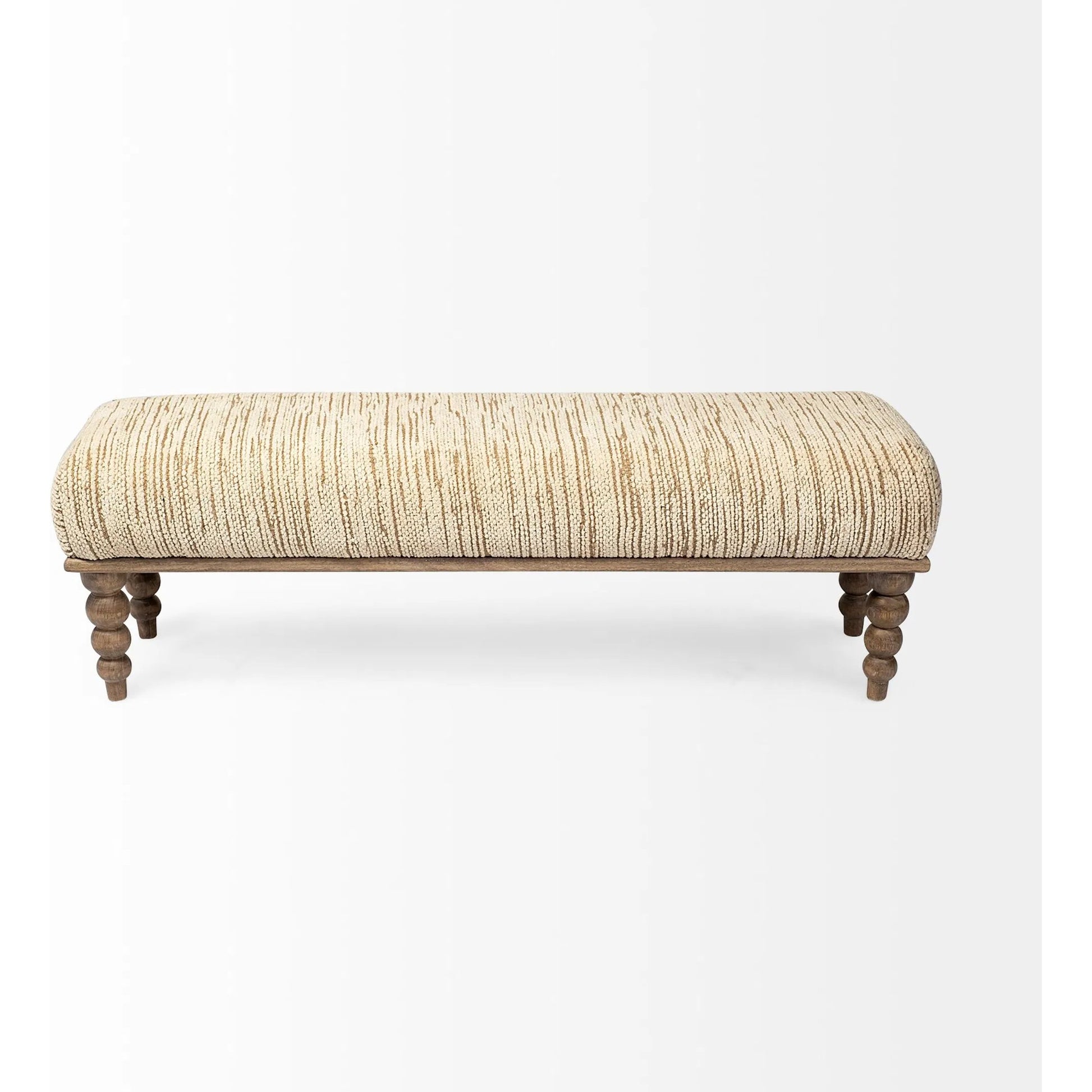 Alder Rectangle Bench by Mercana in natural. Made from unique in a transitional style.
