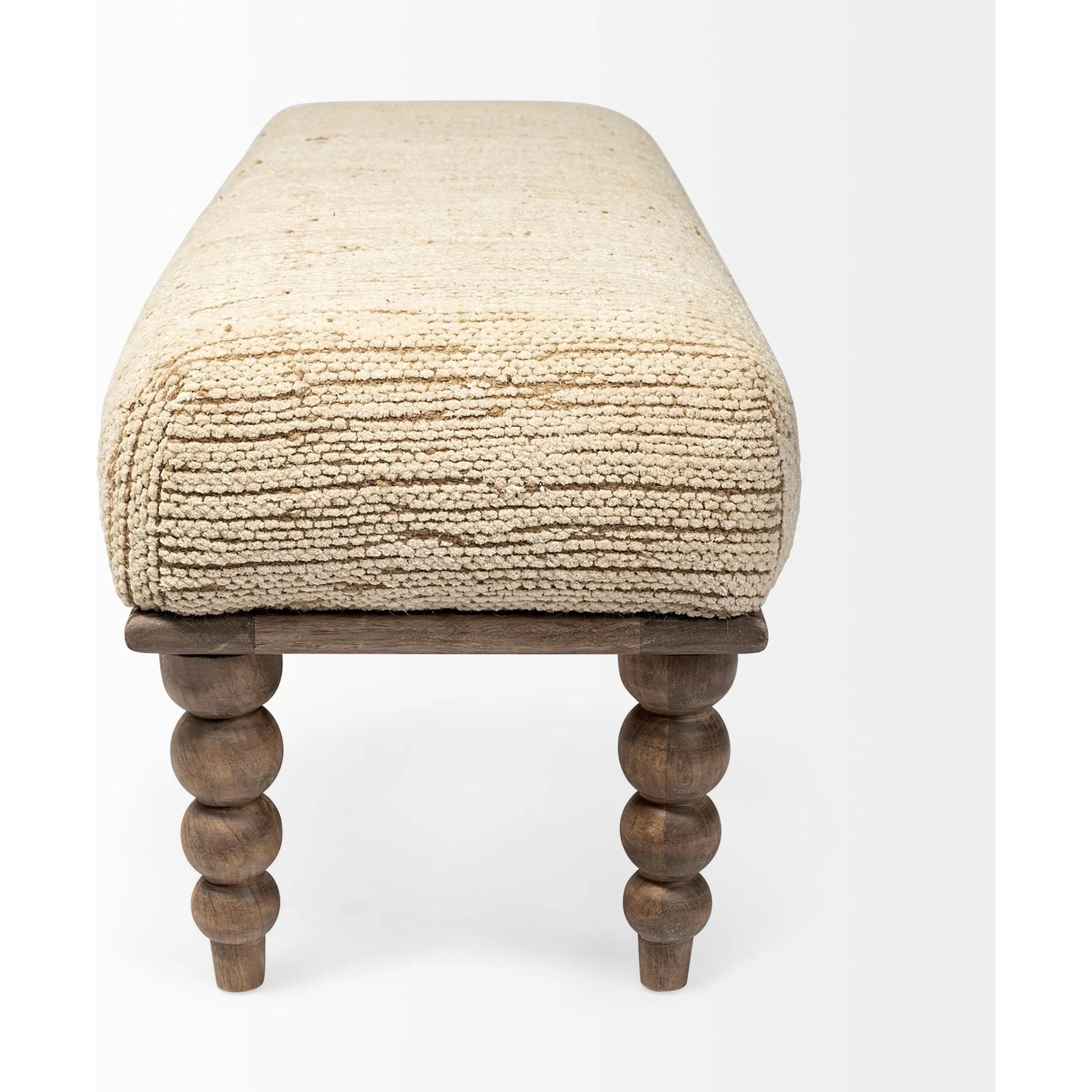 Alder Rectangle Bench by Mercana in natural. Made from unique in a transitional style.