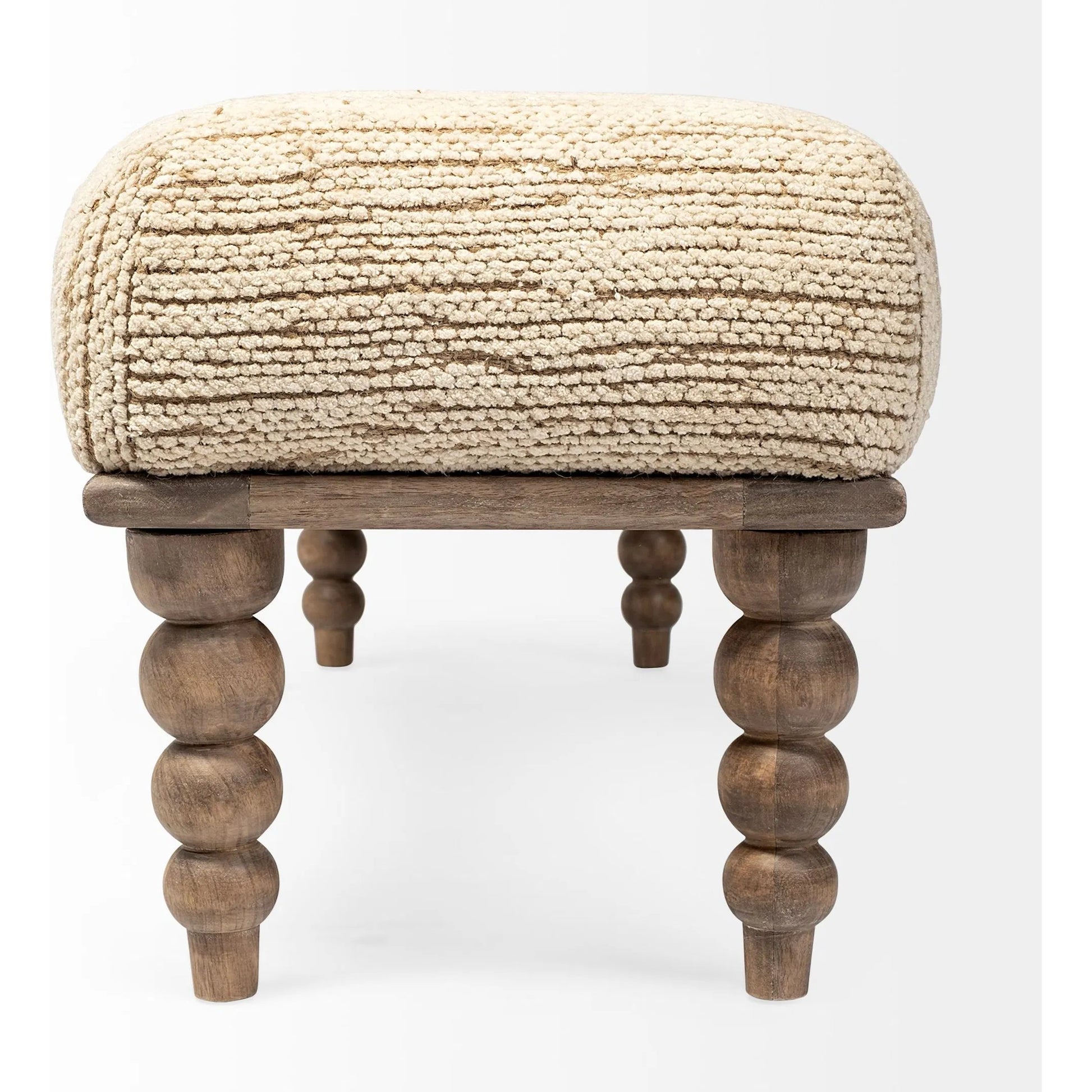 Alder Rectangle Bench by Mercana in natural. Made from unique in a transitional style.