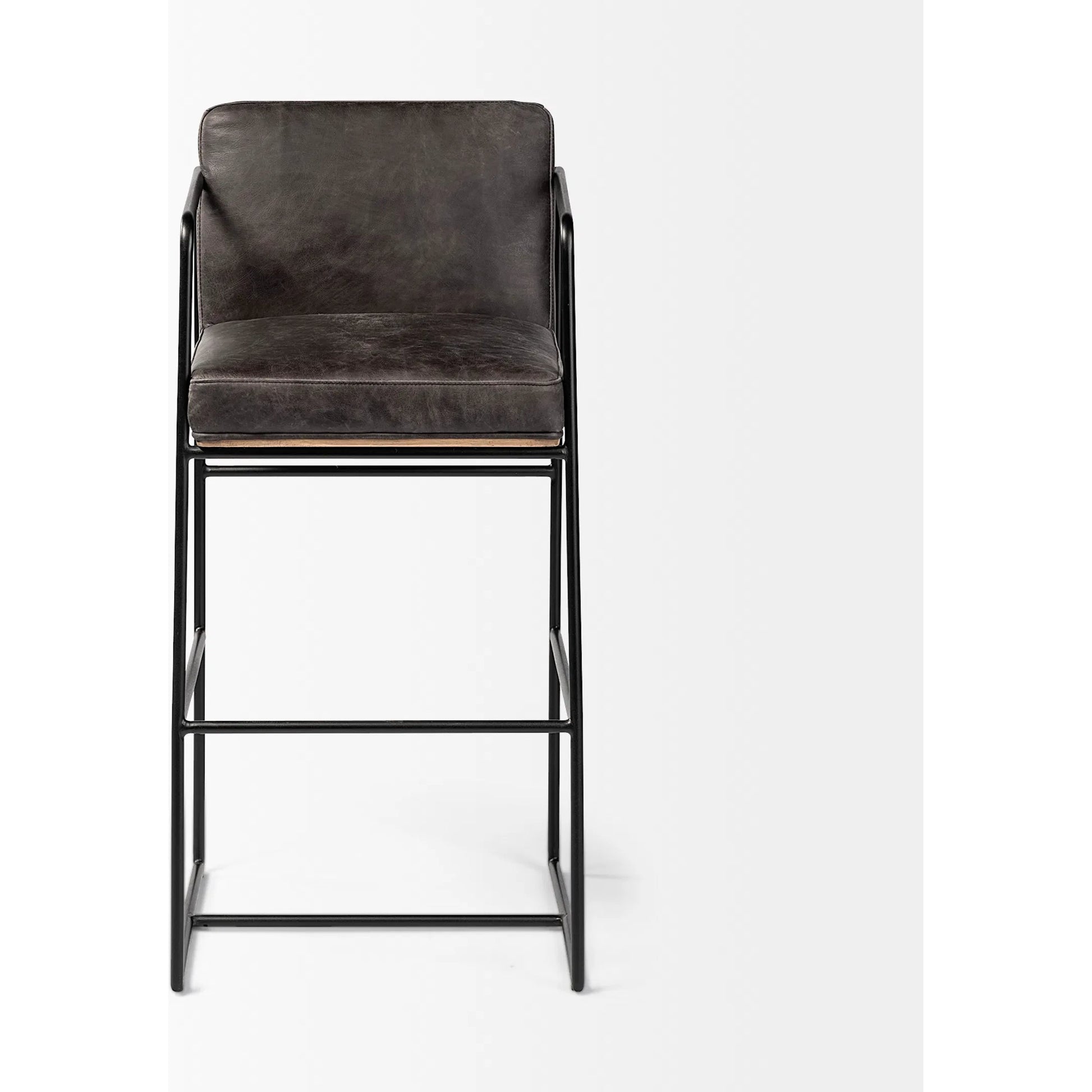 Stamford Leather Seat Bar Stool by Mercana. Made from unique in a modern style.