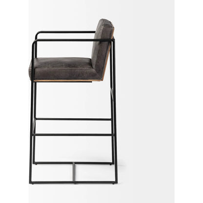 Stamford Leather Seat Bar Stool by Mercana. Made from unique in a modern style.