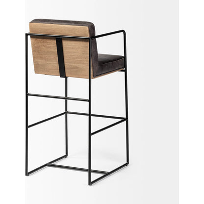 Stamford Leather Seat Bar Stool by Mercana. Made from unique in a modern style.