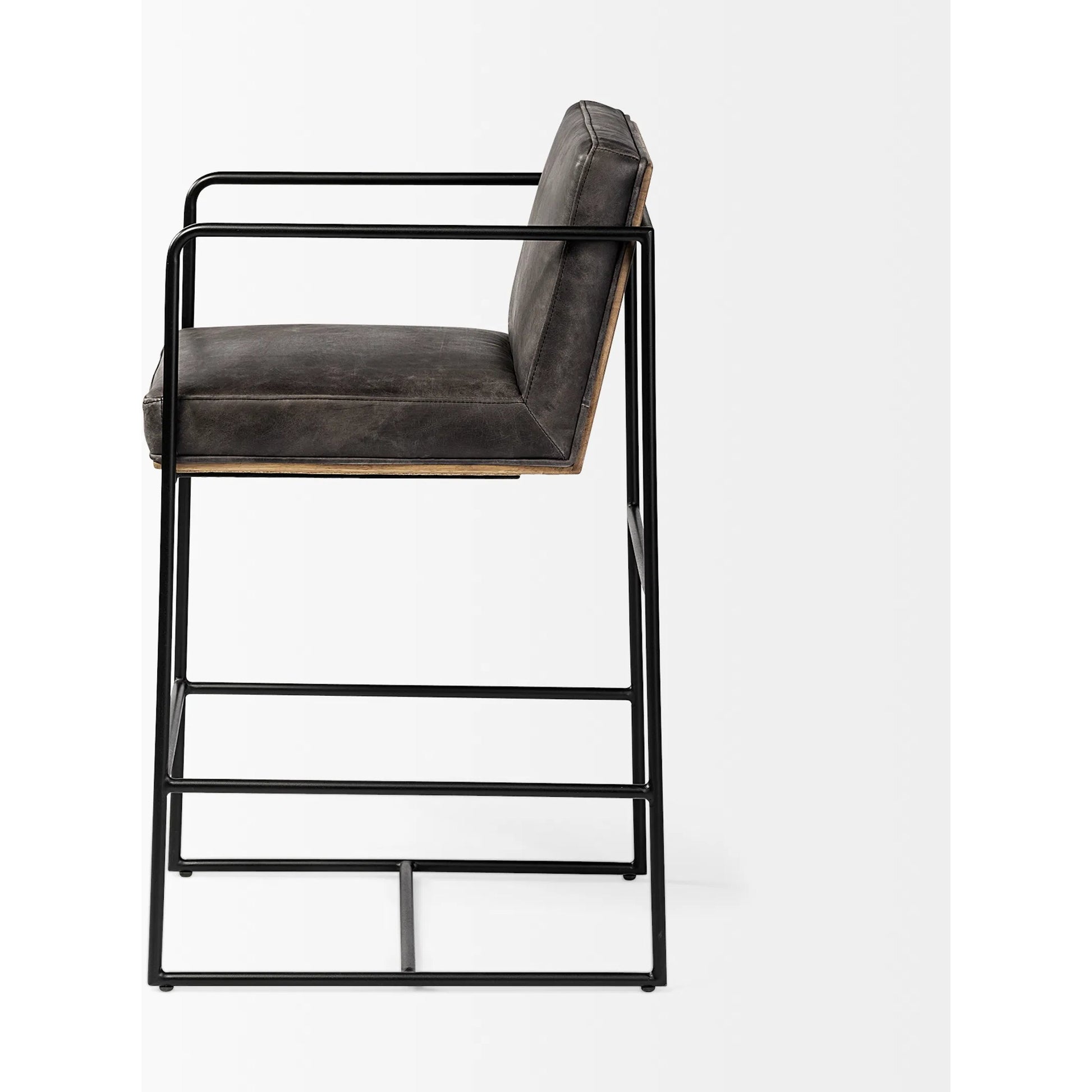 Stamford Leather Seat Counter Stool by Mercana. Made from unique in a modern style.