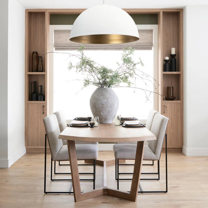 Denver Dining Table by Mercana in medium brown, mango wood. Made from unique in a modern style.
