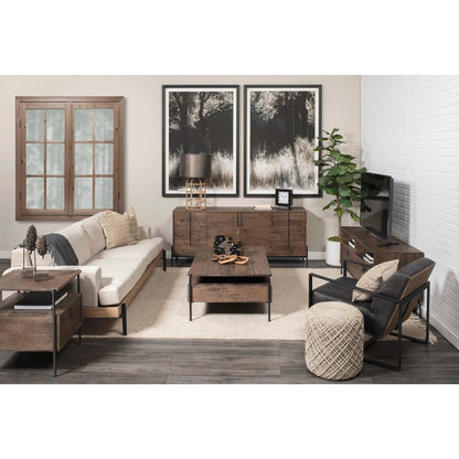 Glenn Coffee Table by Mercana in dark brown. Made from unique in a modern style.