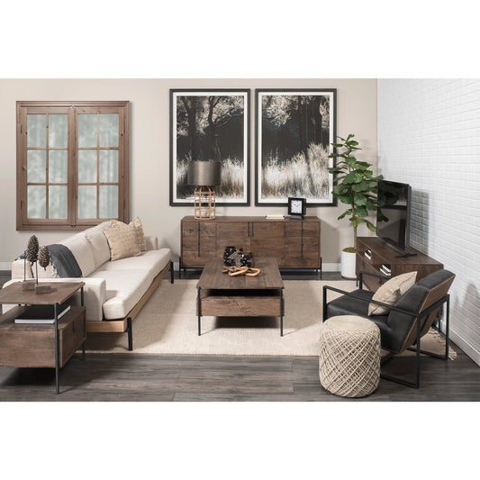 Glenn Media Console by Mercana in dark brown. Made from unique in a modern style.