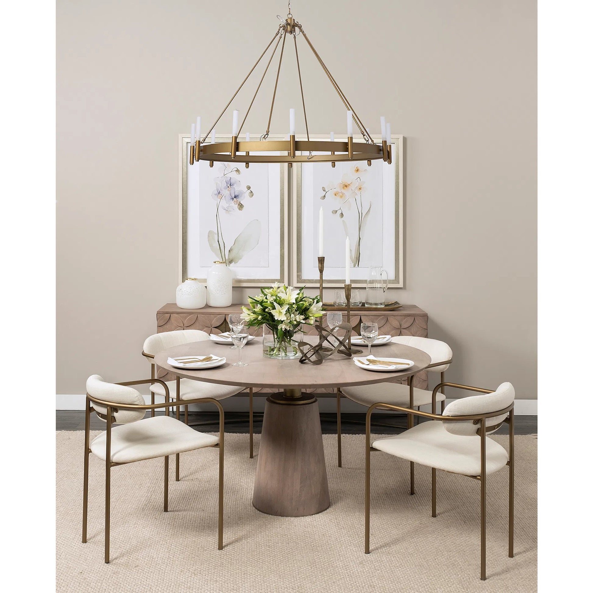 Maxwell Dining Table by Mercana in blonde. Made from unique in a modern style.