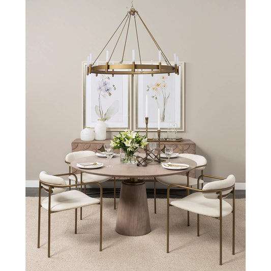 Pearl Gold Rim Glass Vase by Mercana in natural. Made from unique in a eclectic & global style.