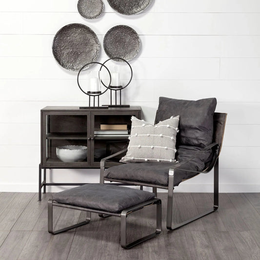 Hornet Ottoman by Mercana. Made from top grain leather in a modern style.