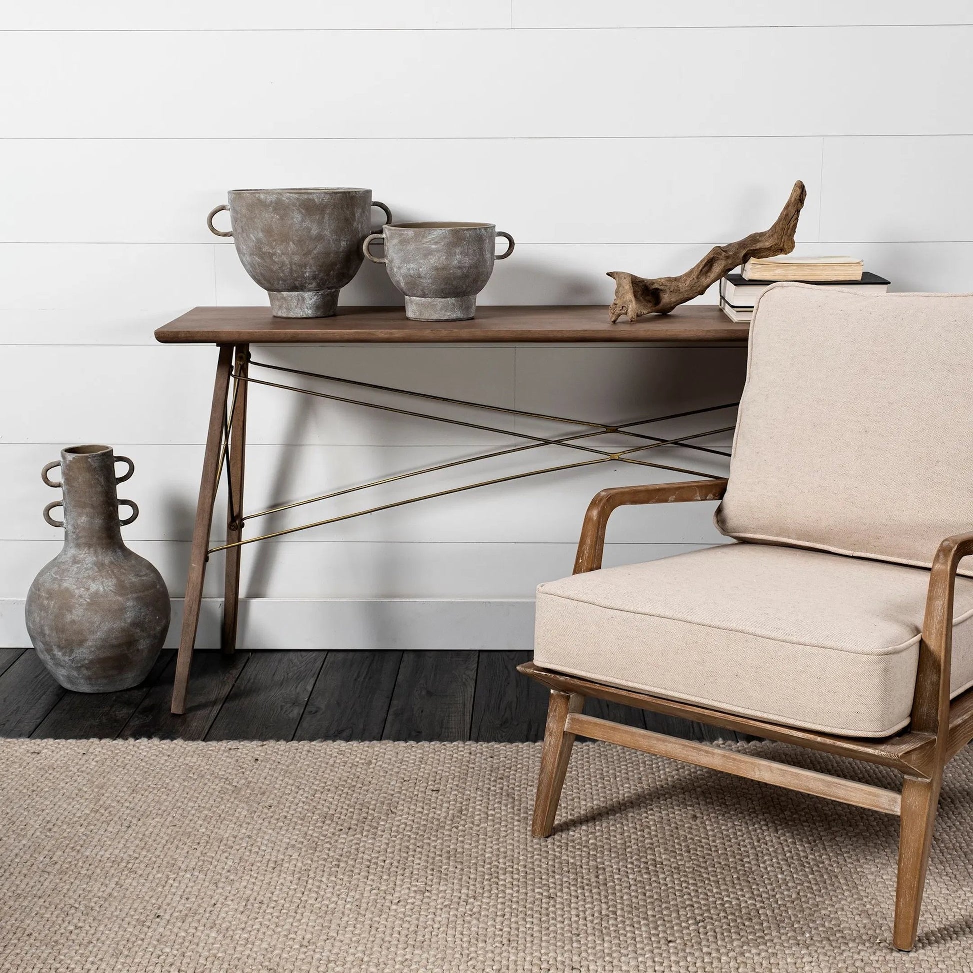 Harman Leather Accent Chair by Mercana. Made from wood, top grain leather in a rustic style.