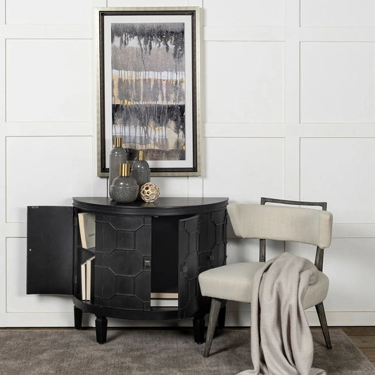 Romers Accent Cabinet by Mercana in black. Made from unique in a eclectic & global style.