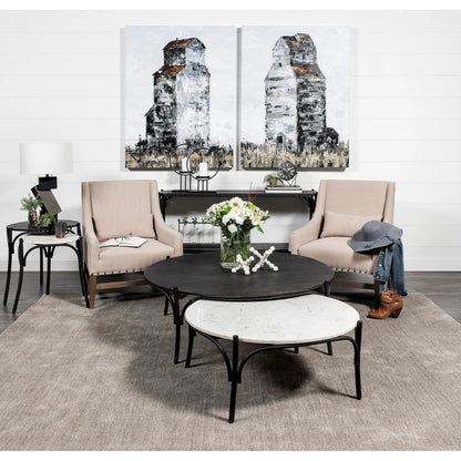 Carrollton I Off- Geometric Wood Ball Jack by Mercana in white wash. Made from unique in a eclectic & global style.