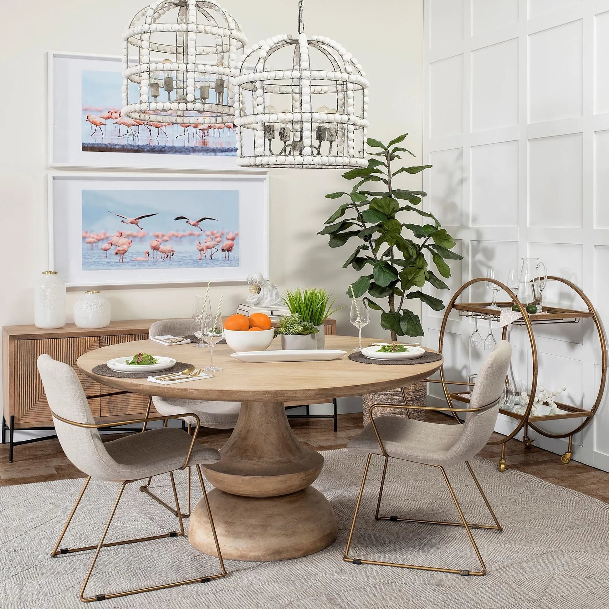 Carola Bar Cart by Mercana in gold. Made from unique in a modern style.