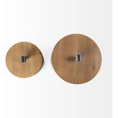 Cyril Gray W Jars Set of Two by Mercana in gunmetal grey. Made from unique in a eclectic & global style.