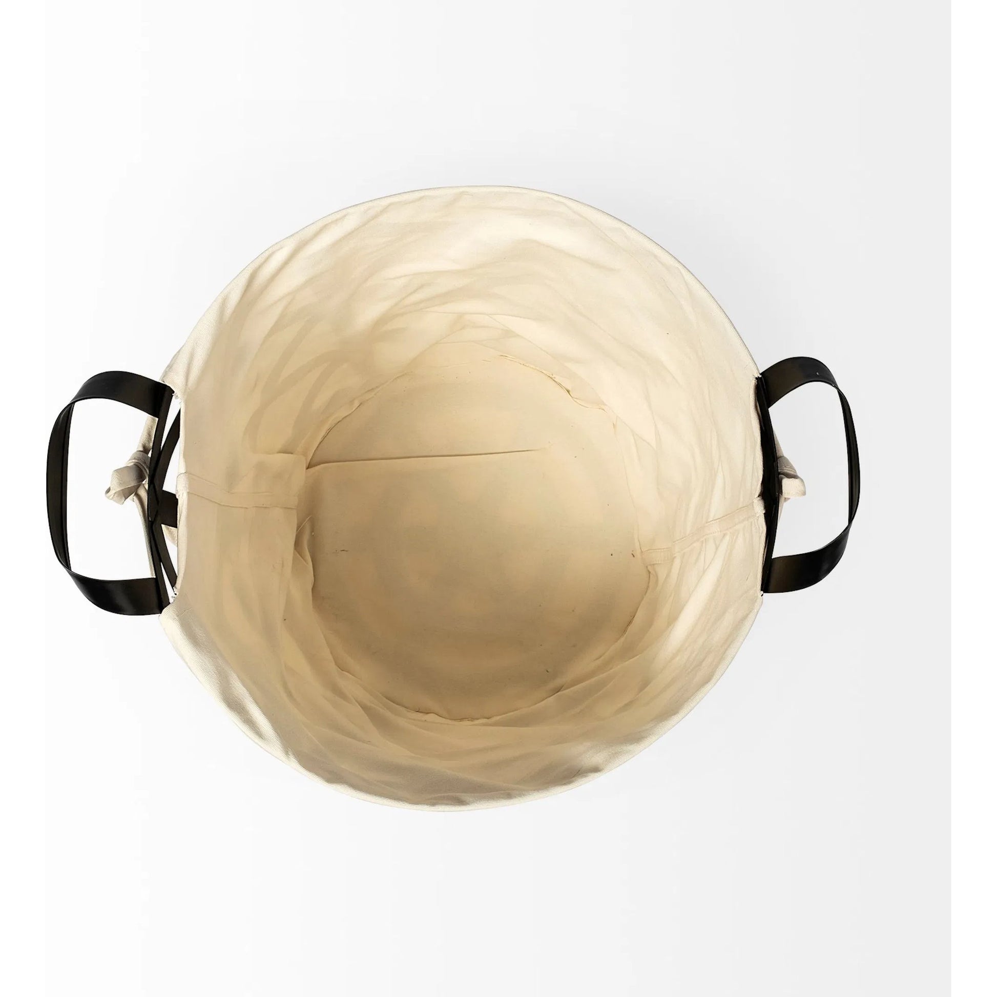 Liya Basket with Cream Fabric Liner by Mercana in natural. Made from unique in a modern style.