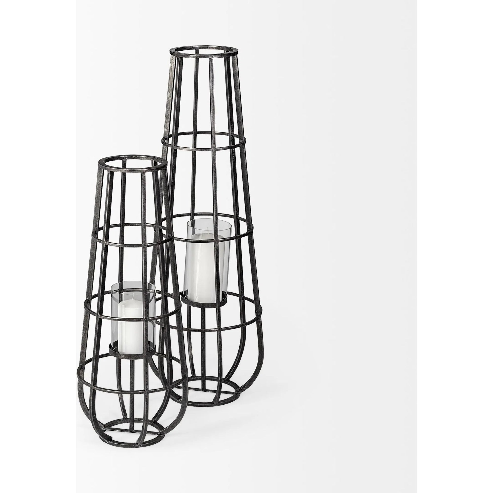 Bella Cylindrical Cage Candle Holder Lantern by Mercana in natural. Made from unique in a modern style.