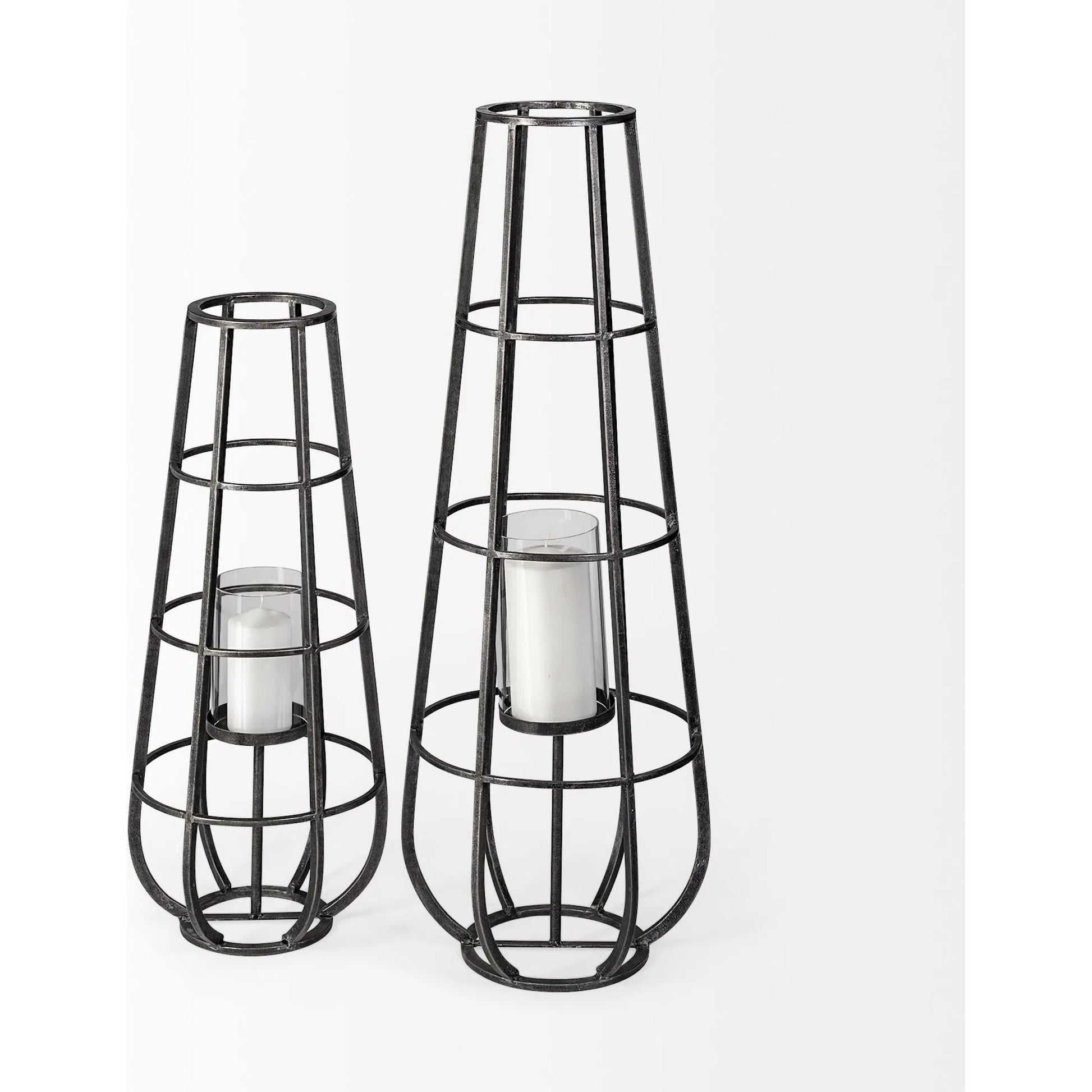 Bella Cylindrical Cage Candle Holder Lantern by Mercana in natural. Made from unique in a modern style.