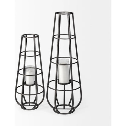 Bella Cylindrical Cage Candle Holder Lantern by Mercana in natural. Made from unique in a modern style.