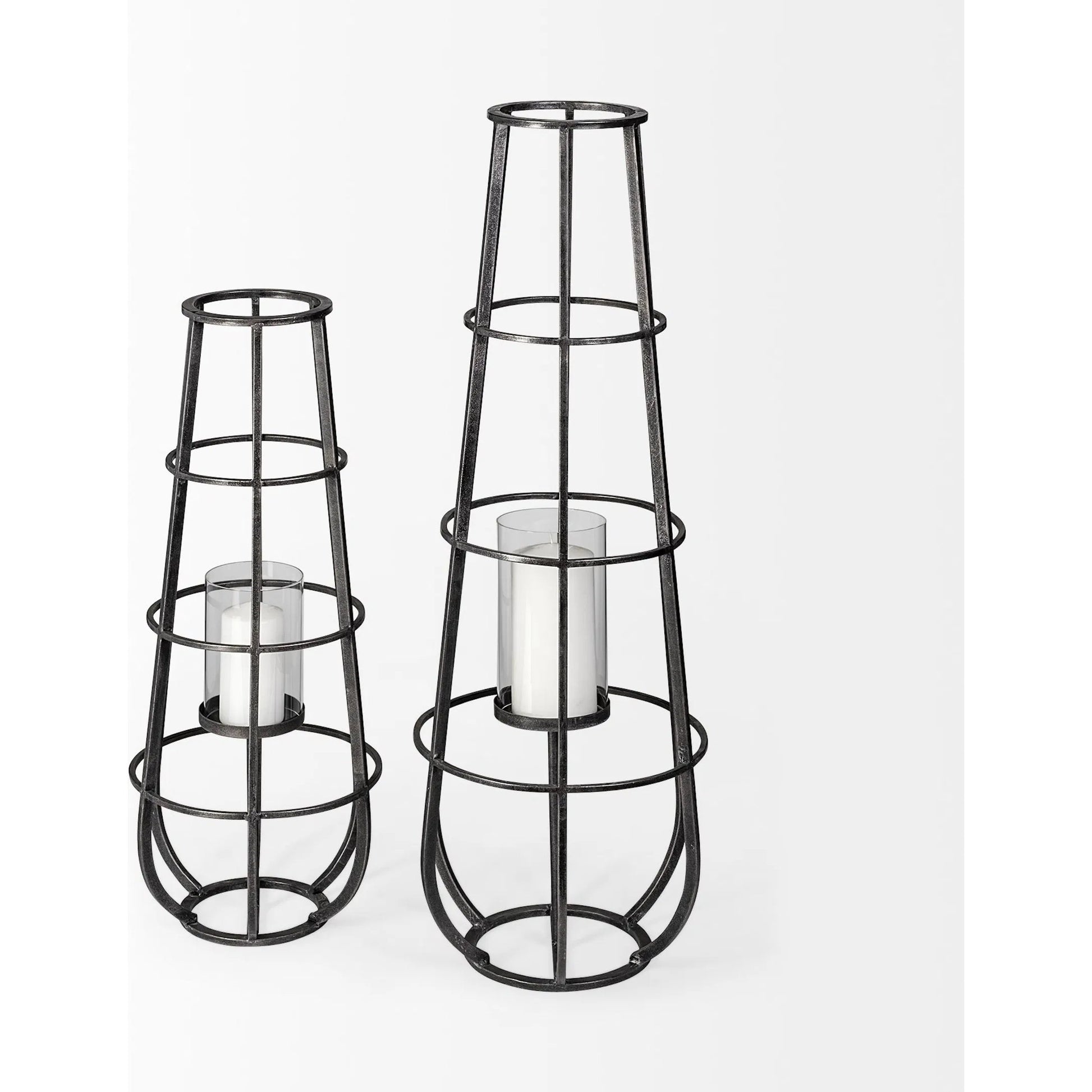 Bella Cylindrical Cage Candle Holder Lantern by Mercana in natural. Made from unique in a modern style.