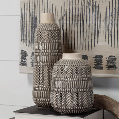 Riker I Dark Vase by Mercana in natural. Made from unique in a eclectic & global style.