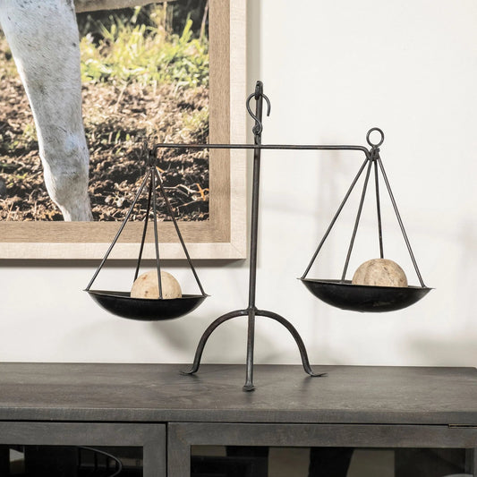 Adilah Vintage Inspired Weighing Scale by Mercana in natural. Made from unique in a rustic style.