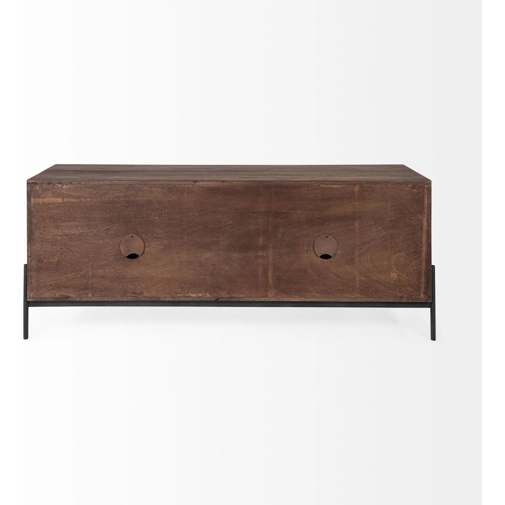 Glenn Media Console by Mercana in dark brown. Made from unique in a modern style.