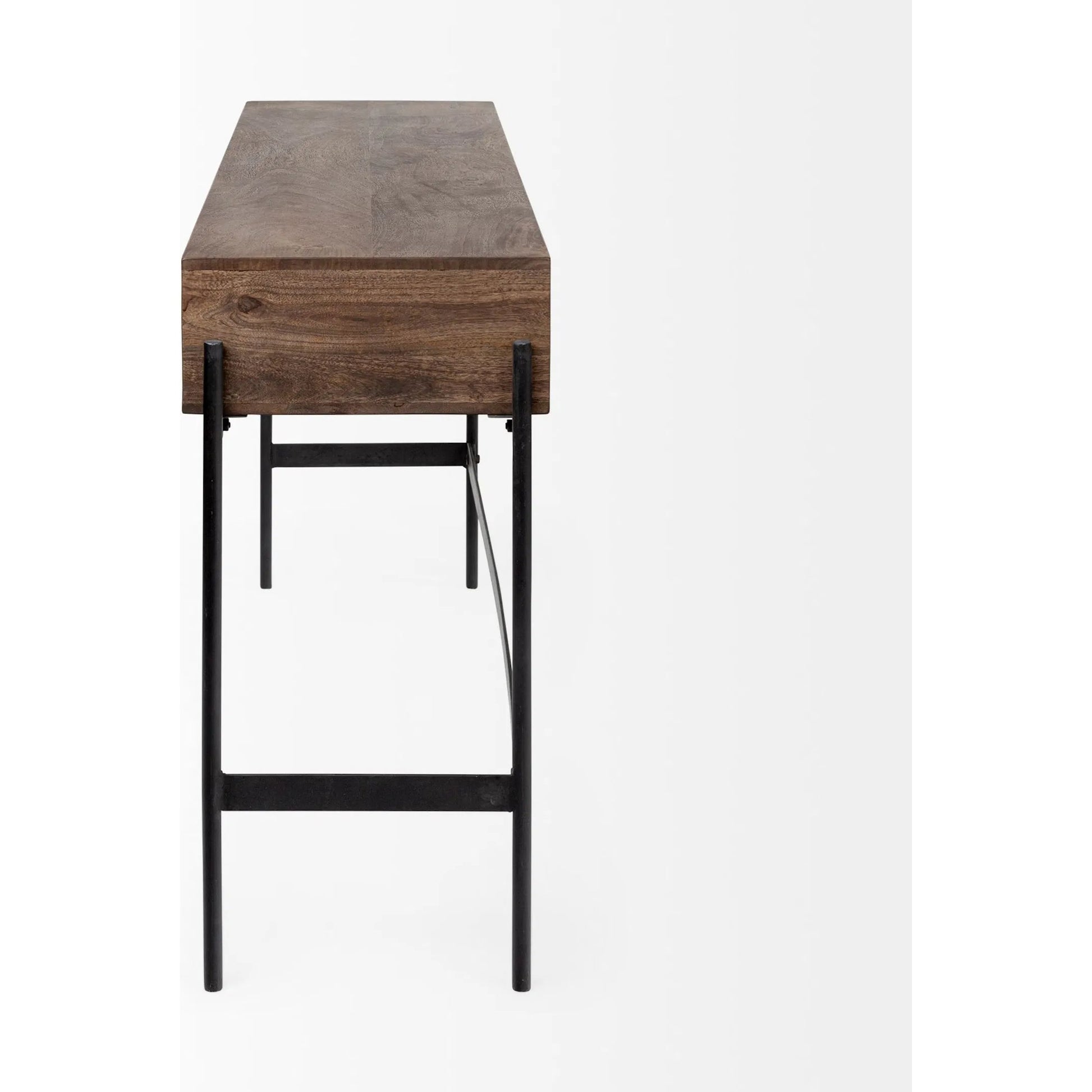 Glenn Console Table by Mercana in dark brown. Made from unique in a modern style.