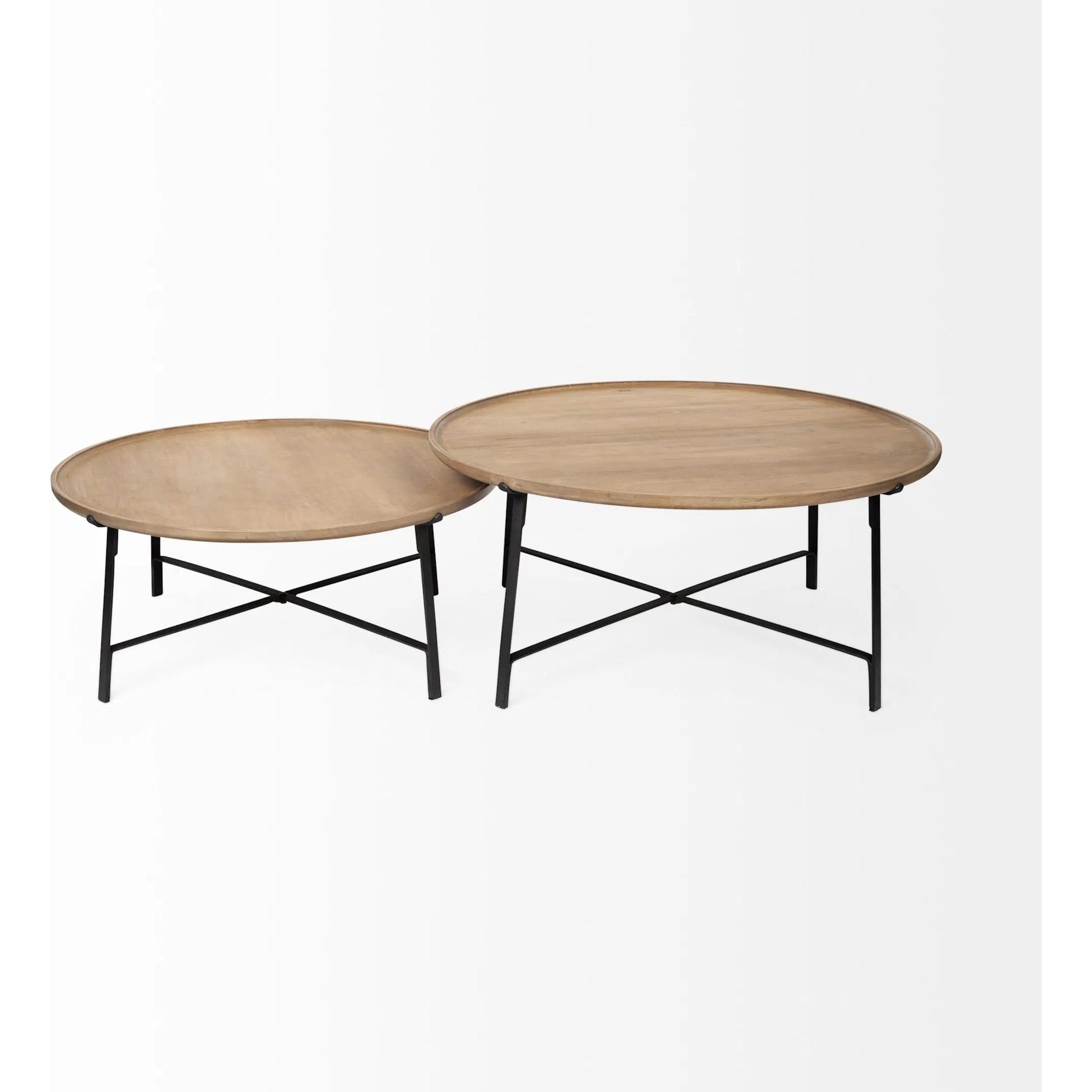 Helios Coffee Table by Mercana in mango wood, natural. Made from unique in a modern style.