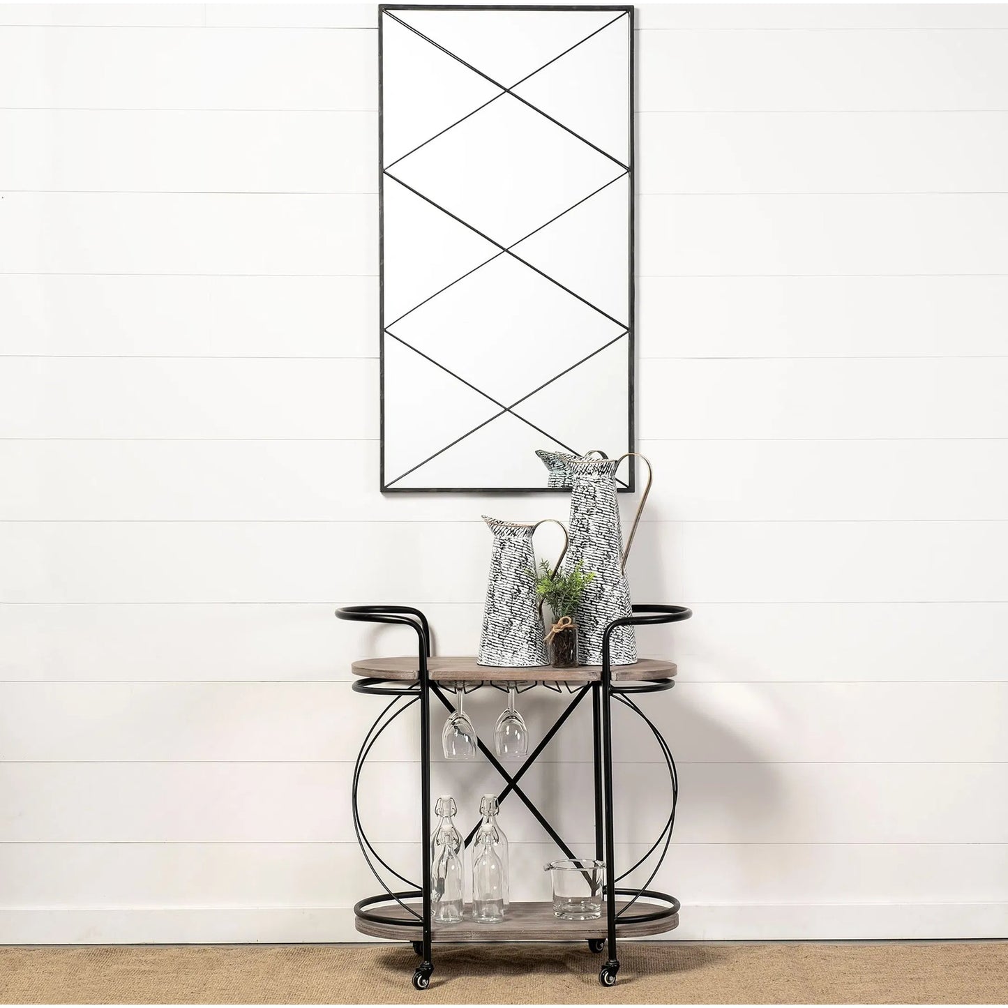 056 SR-814976 | Lifestyle | Colette Patterned Vase by Mercana in black. Made from unique in a eclectic & global style.