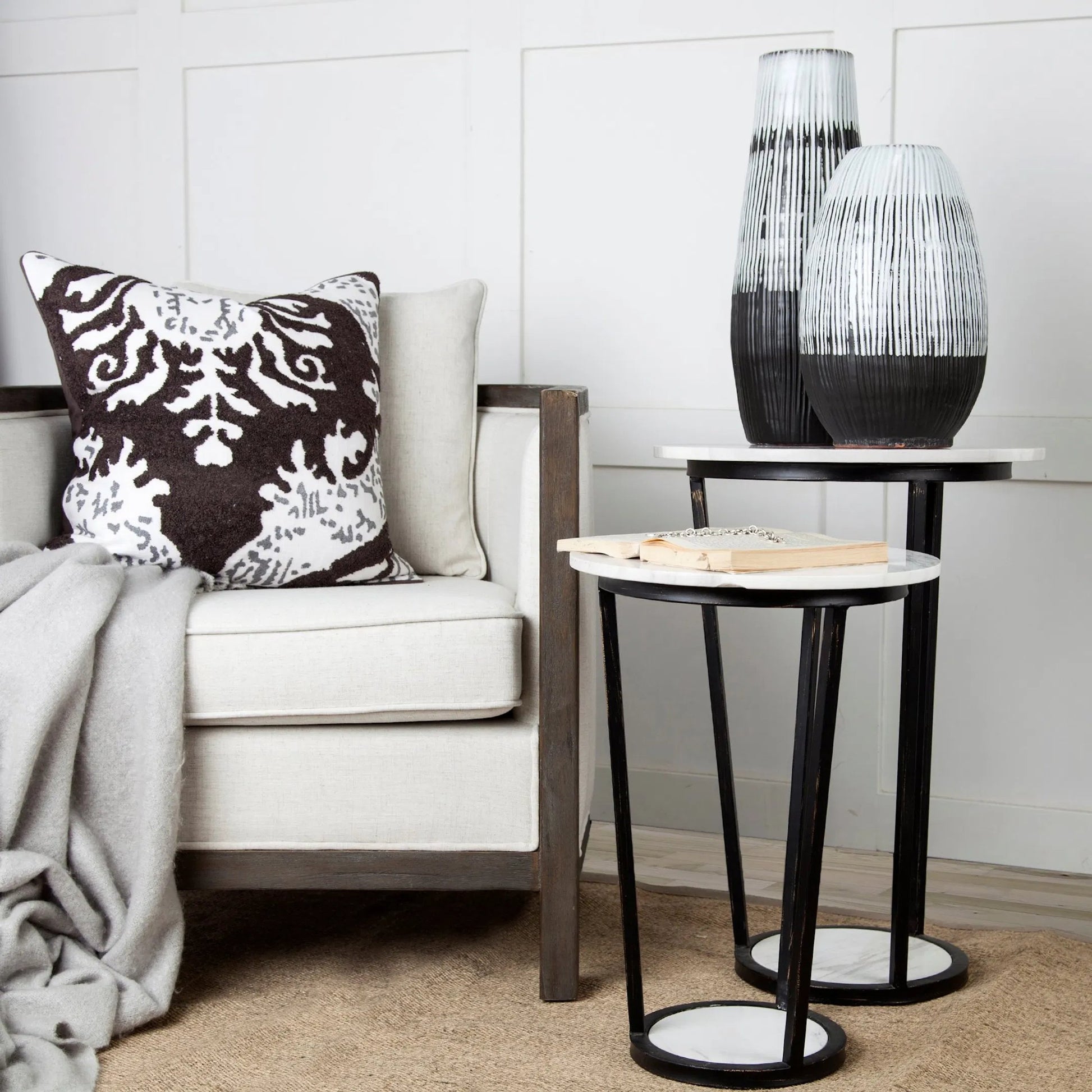 Tanami I Dark Vase by Mercana in dark brown. Made from ceramic in a eclectic & global style.