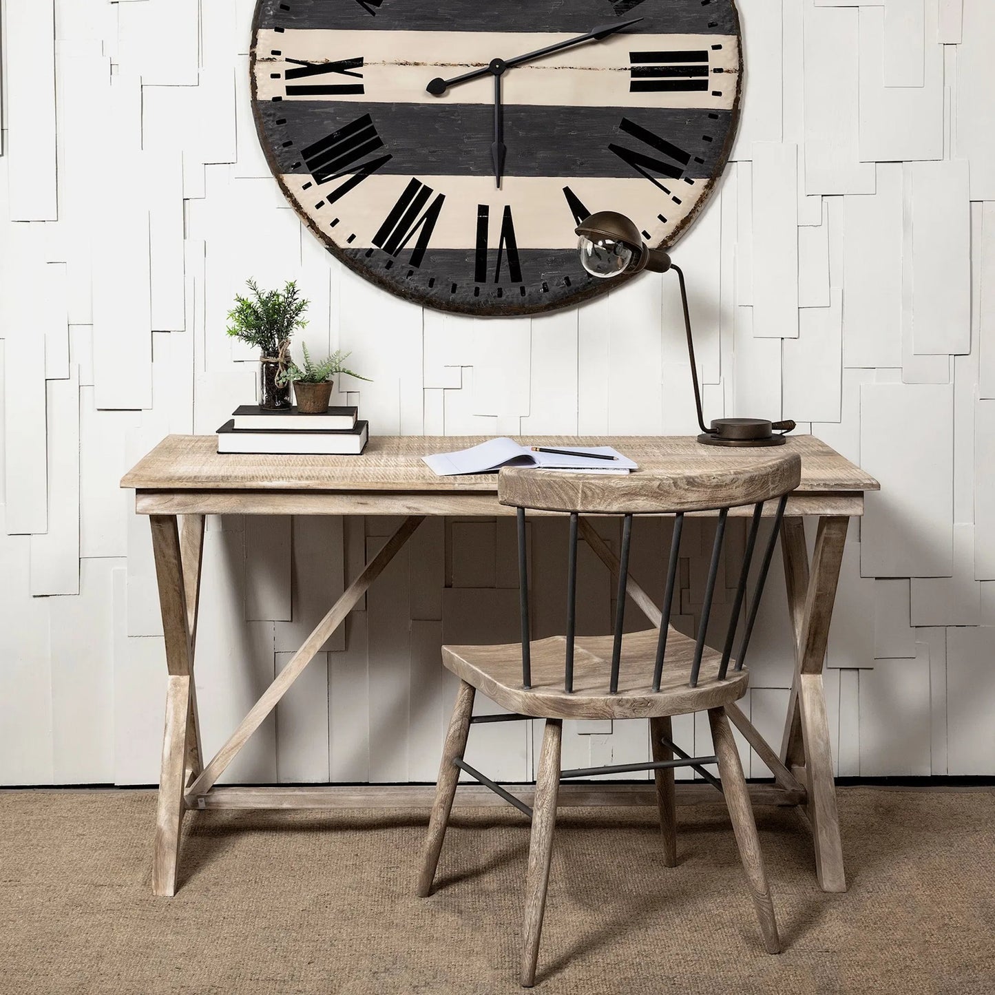 009 S-343067 | Lifestyle | Tracy Office Desk by Mercana in white wash. Made from unique in a eclectic & global style.