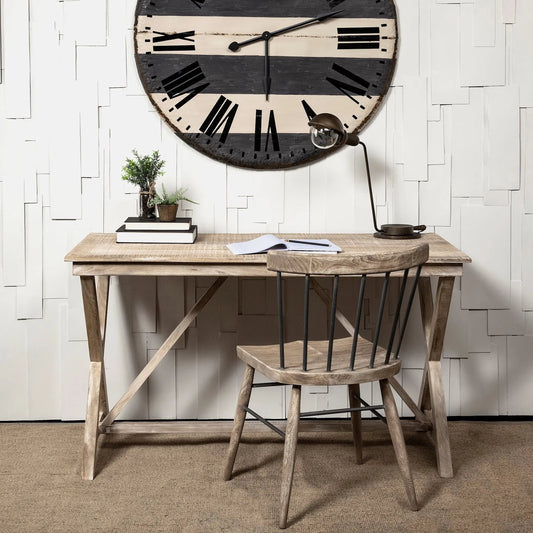 Tracy Office Desk by Mercana in white wash. Made from unique in a eclectic & global style.