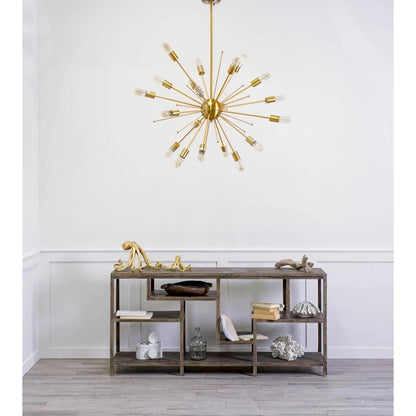Edisonna Chandelier by Mercana in gold. Made from unique in a modern style.