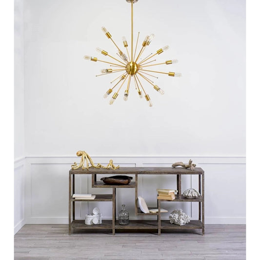 Edisonna Chandelier by Mercana in gold. Made from unique in a modern style.